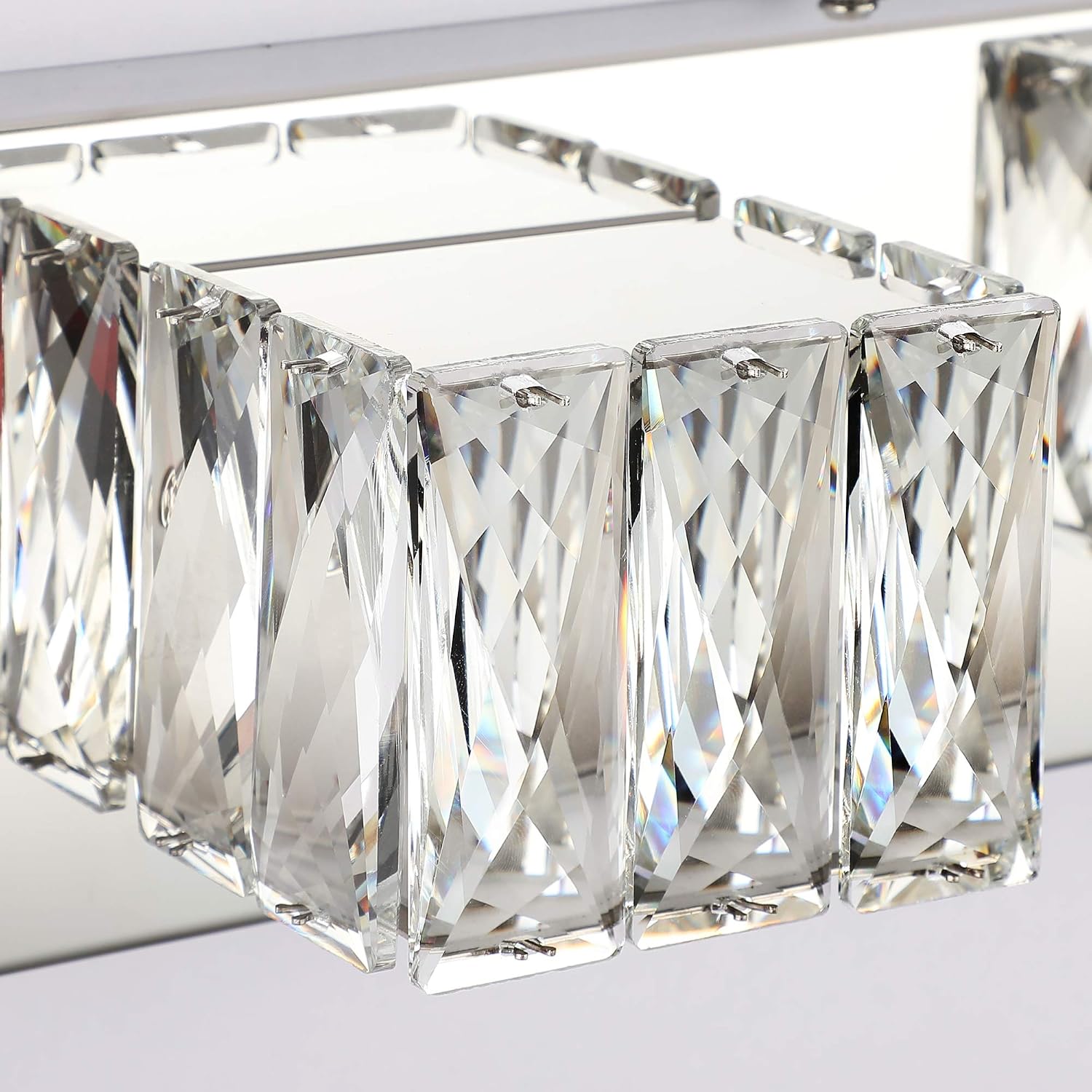 5 Lights Bathroom Vanity Light - Crystal Modern Bathroom Light Fixtures - 30W Dimmable Vanity LED Lights for Restroom - Chrome Bath Light bar Cool White Light