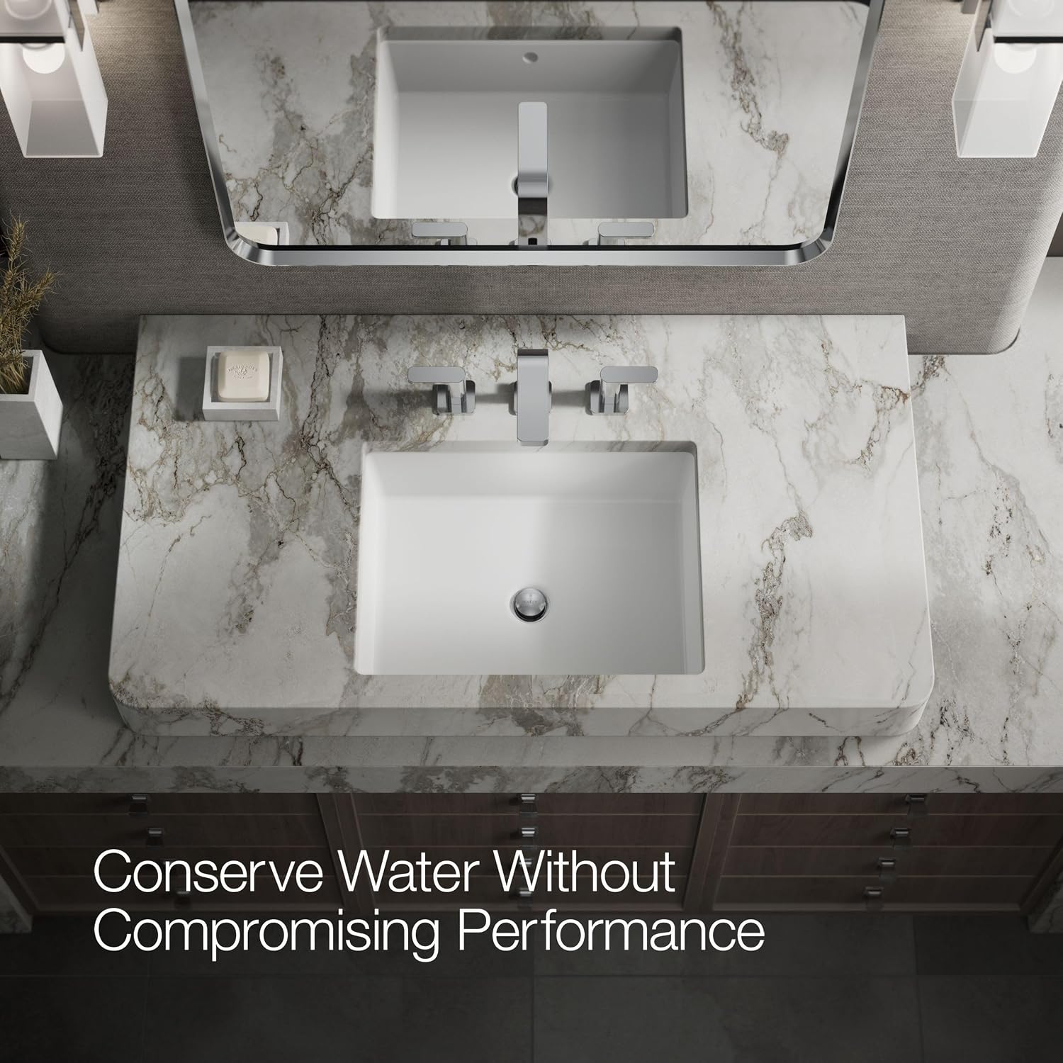 Kohler 23484-4-CP Parallel® Widespread Bathroom Sink Faucet, 1.2 gpm, Polished Chrome