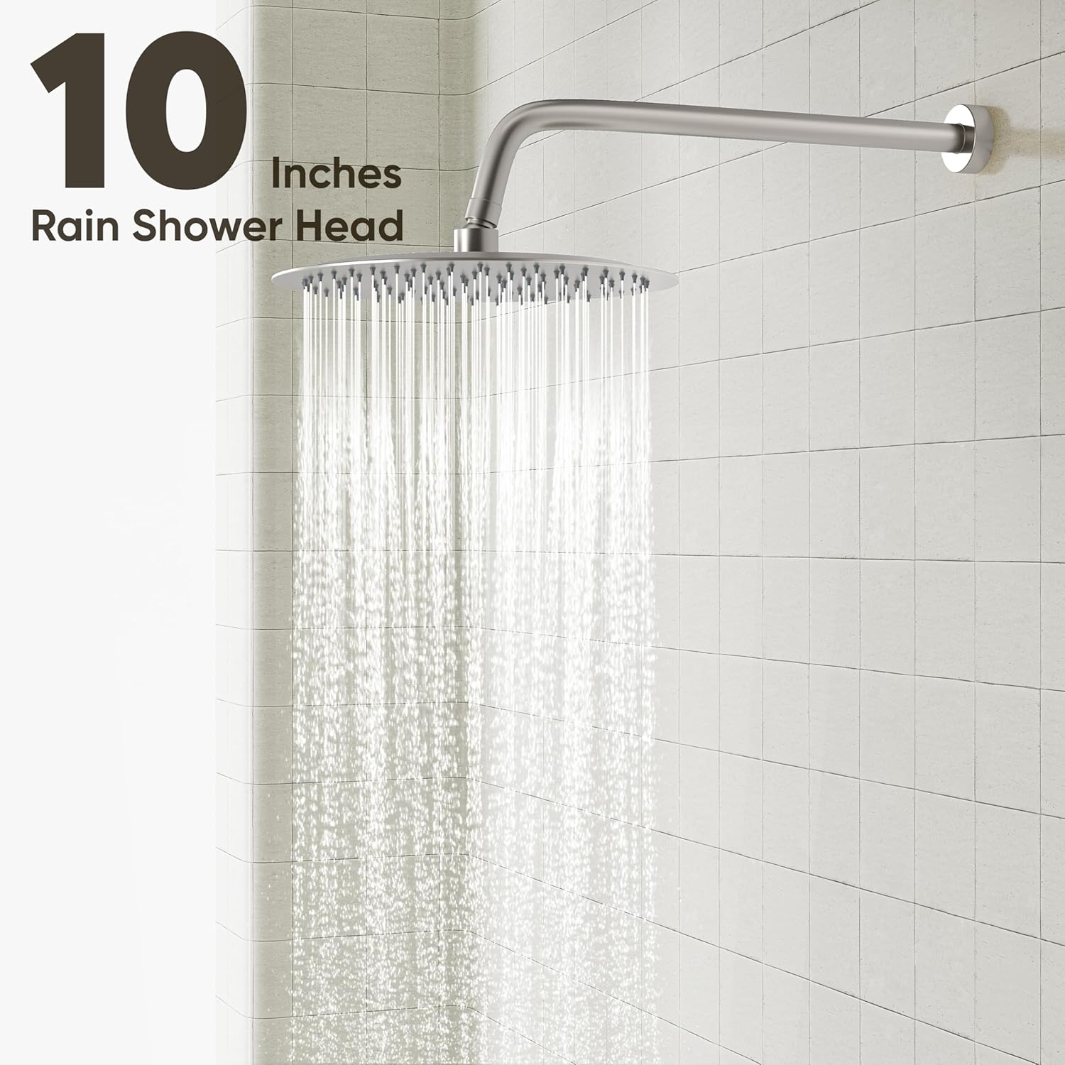 Gabrylly Bathtub Shower System, Shower Faucet Set with Tub Spout, High Pressure 10' Rain Shower head with Handheld Spray, Shower Fixtures with Pressure Balance Shower Valve, Brushed Nickel