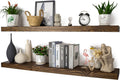 Floating Shelves 48 inch Long 8 'deep Set of 2, Heavy Duty Wood Wall Mounted Shelves for Bathroom Living Room Kitchen,Book Shelves with Thickened Hidden Bracket-Distressed Walnut