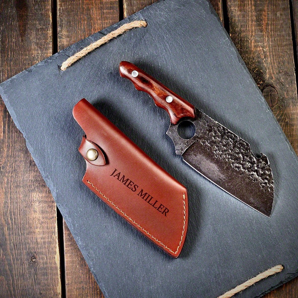 Personalized Meat Cleaver Knife, Set of 5 - Custom Groomsmen Ideas for BBQ Lovers, Grill Masters, or Home Chefs