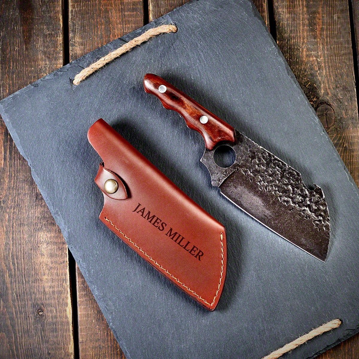 Personalized Meat Cleaver Knife, Set of 5 - Custom Groomsmen Ideas for BBQ Lovers, Grill Masters, or Home Chefs