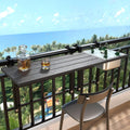 GDLF Upgraded Balcony Table Outdoor Patio Bar Table with Durable Composite Tabletop Aluminum Alloy Frame Hanging Folding Adjustable with Removable Ice Bucket, Easy Assembly (10Mins),43.5' L