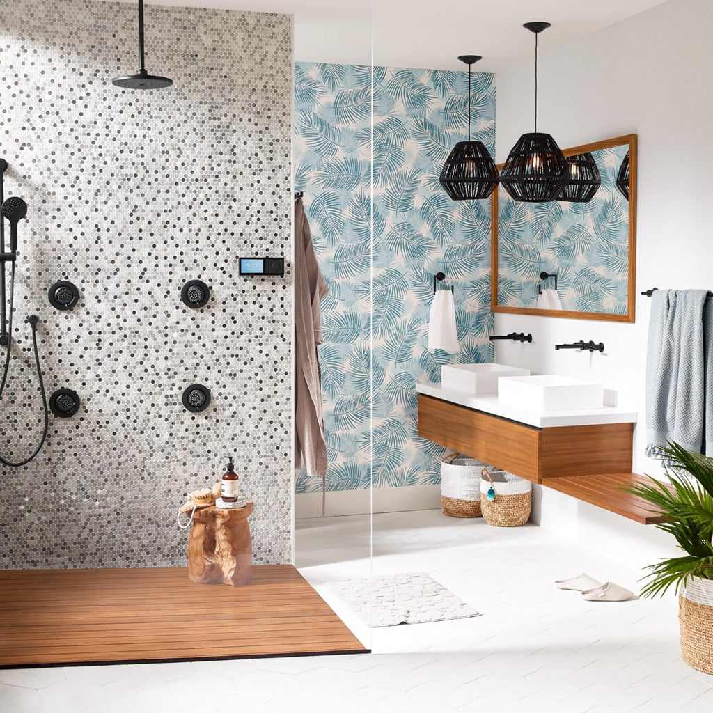 Moen Eco Performance 5 Funtion Handheld Showerhead, 30 Inch Slide Bar and 69 Inch Hose, 3558EPBL