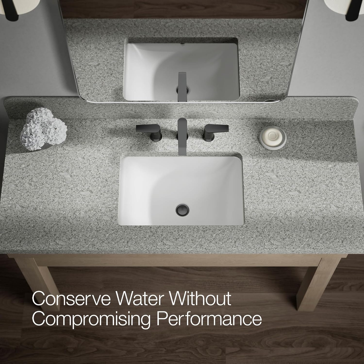 Kohler K-37893-4-BL Hint® Widespread Bathroom Sink Faucet, Bathroom Faucets, 1.2 GPM, Matte Black