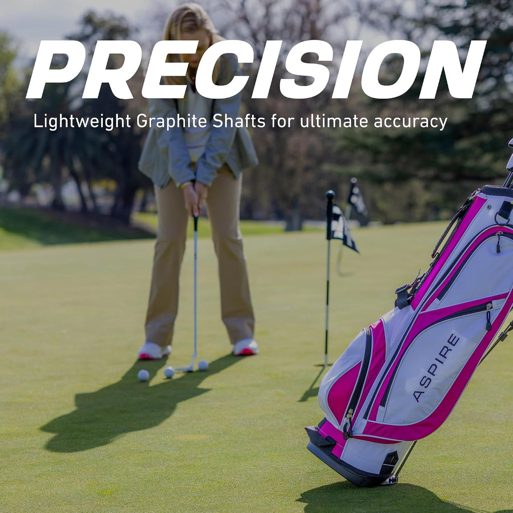 Aspire X1 Womens Golf Clubs Full Set – Driver, Fairway, Hybrid, 6-PW Irons, Putter, Stand Bag & Headcovers - Graphite Shafts - Right Handed