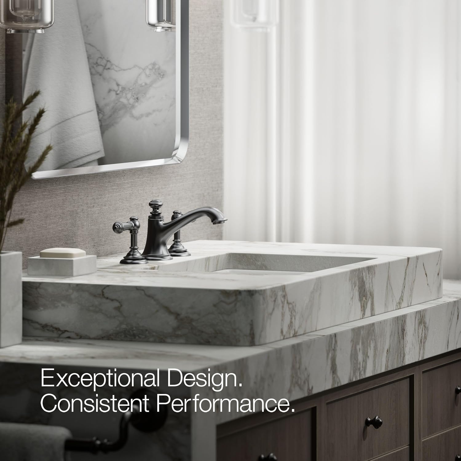 Kohler 72759-BL Artifacts® with Bell Design Bathroom Sink Faucet spout with Bell Design, 1.2 gpm, Matte Black