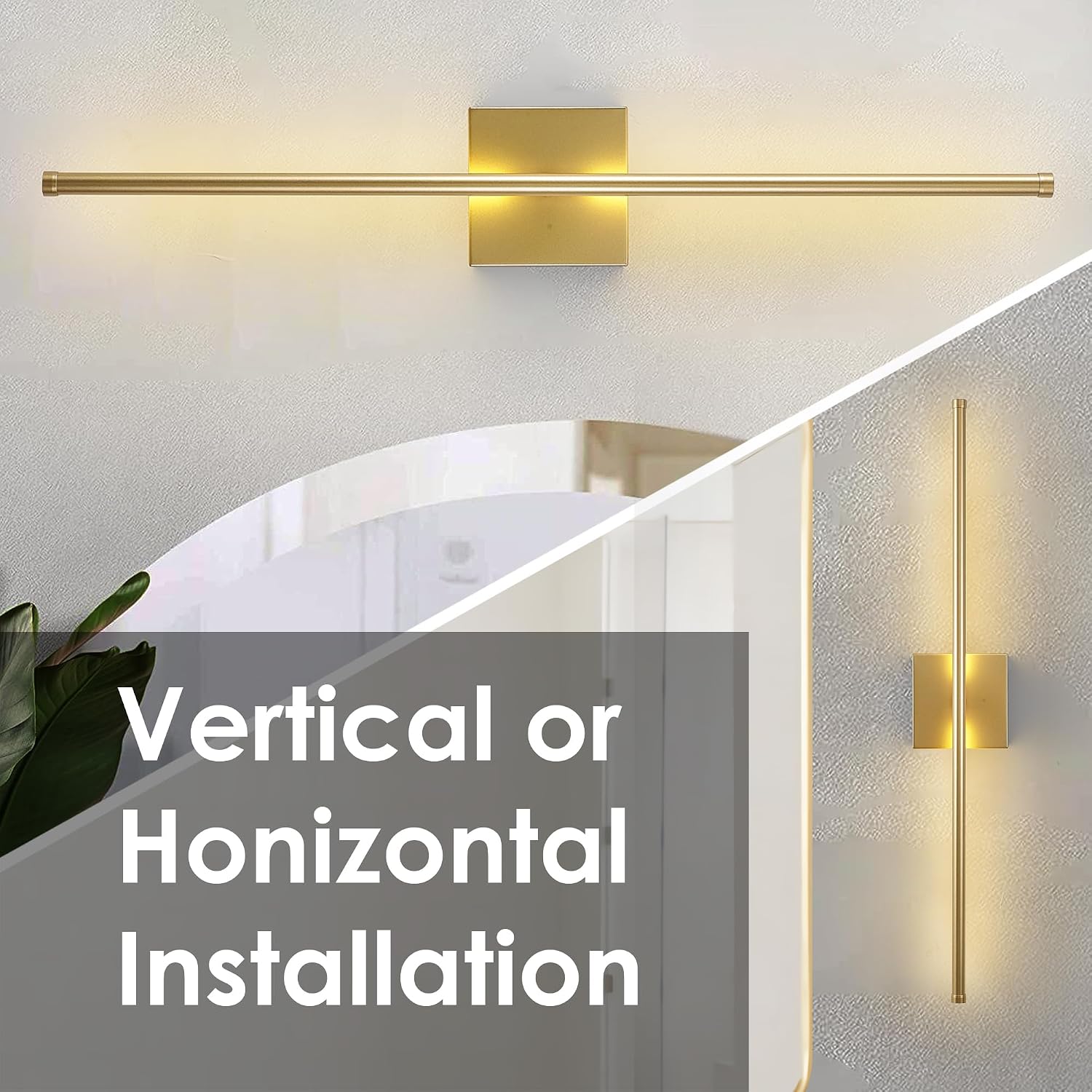 KARTOOSH 40.1 Inch Wall Sconces Battery Operated for Bedroom Hallway, Rechargeable Wireless Wall Lamp Set of 2, 3000K Warm White Dimmable Wall Light w/Remote Timer Memory Indoor Sconce Decor, Gold