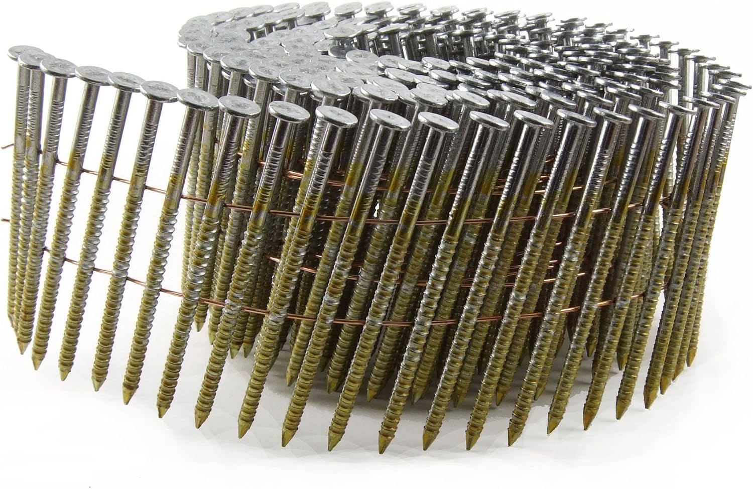 B&C Eagle 3X120HDRC Round Head 3-Inch x .120 x 15 Degree Hot Dip Galvanized Ring Shank Wire Collated Coil Framing Nails (2,500 per box)
