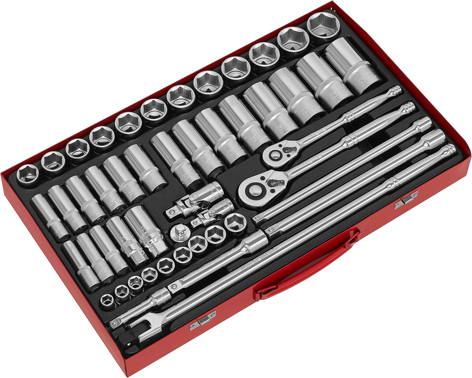 Sealey AK6942 6 Point Walldrive Metric Socket Set, 3/8'/1/2' Square Drive, 50 Pieces