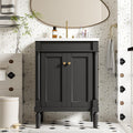 Virubi 24 Inch Bathroom Vanity with Single Sink Combo Set, Modern Bathroom Storage Cabinet with Double Soft Closing Doors, Solid Wood Frame Bathroom Vanities. (Dark Black)