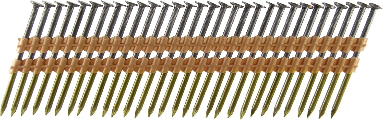 B&C Eagle 314X131/22B Round Head 3-1/4-Inch x .131 x 22 Degree Bright Smooth Shank Plastic Collated Framing Nails (4,000 per box)