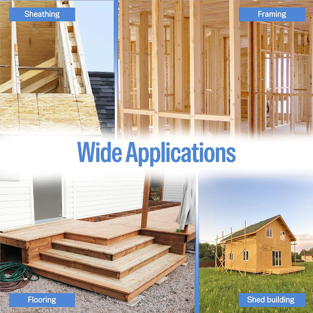 meite SN3483F 30 Degree Framing Nailer with 2-3/8 Inch Framing Nails, Galvanized Paper Collated Framing Nails Smooth Shank for Wall Stud Sheathing Decking 2,000PCS