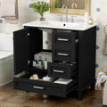 Merax 30' Black Bathroom Vanity with Sink Combo Set, Modern Storage Cabinet with a Soft Closing Door and 3 Drawers