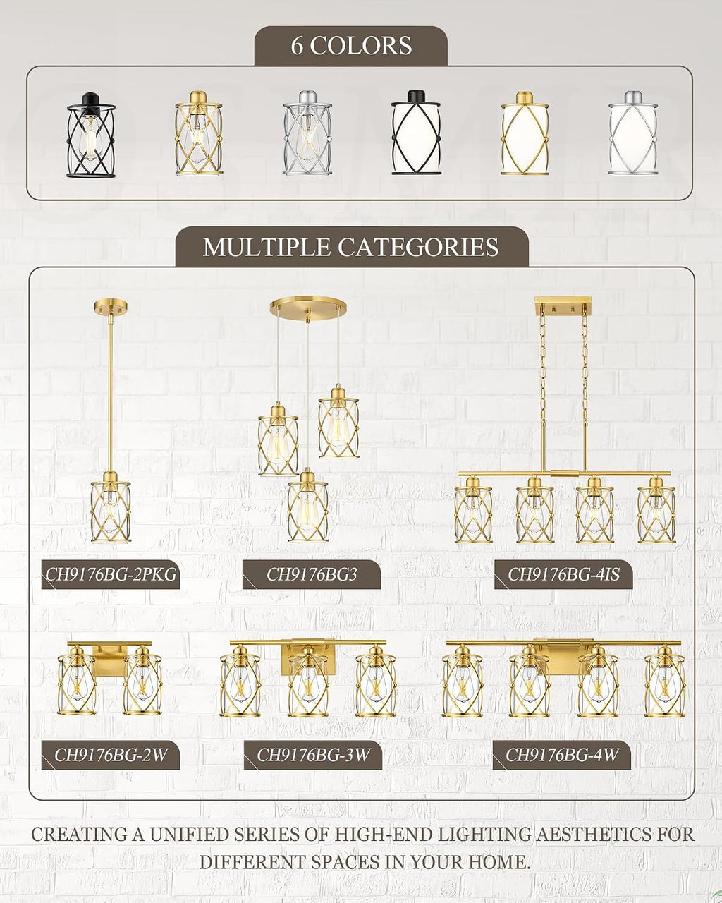 4-Light Kitchen Island Lighting, Modern Brushed Gold Dining Room Light Fixtures with Clear Glass, Farmhouse Industrial Linear Chandelier Pendant Light with Adjustable Chain, CH9176BG-4IS