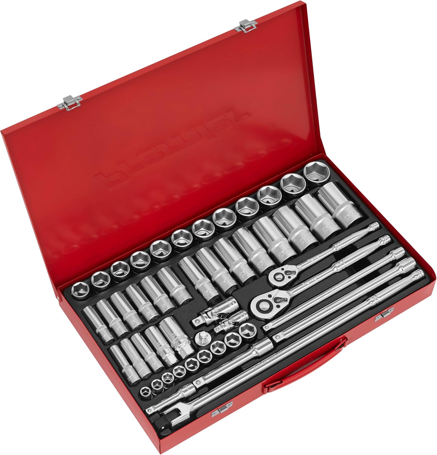 Sealey AK6942 6 Point Walldrive Metric Socket Set, 3/8'/1/2' Square Drive, 50 Pieces