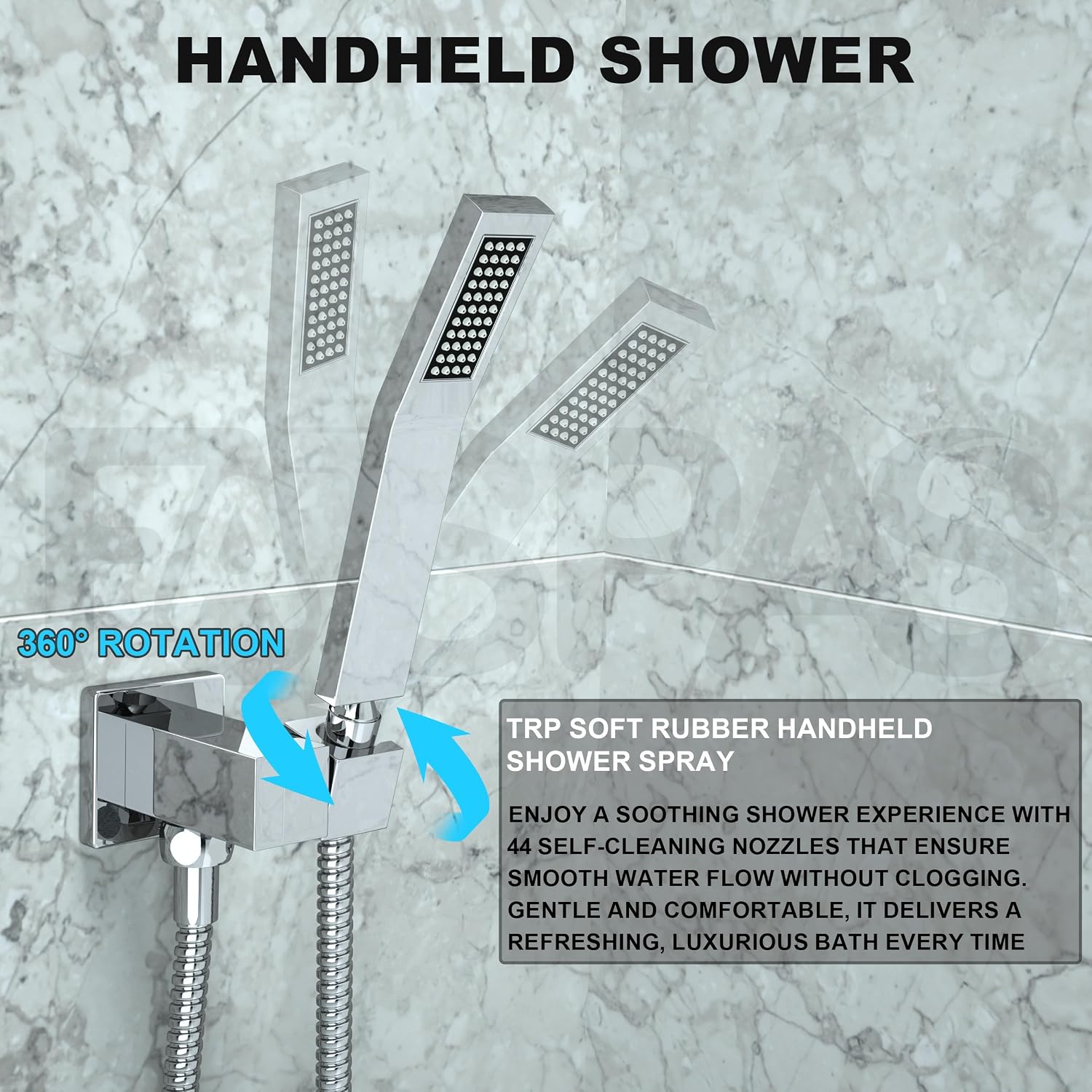 Polished Chrome Shower System with 12-Inch Rain Showerhead and Tub Spout | cUPC-certified pressure balance brass valve to prevent scalding, CEC-certified air injection technology for low pressure