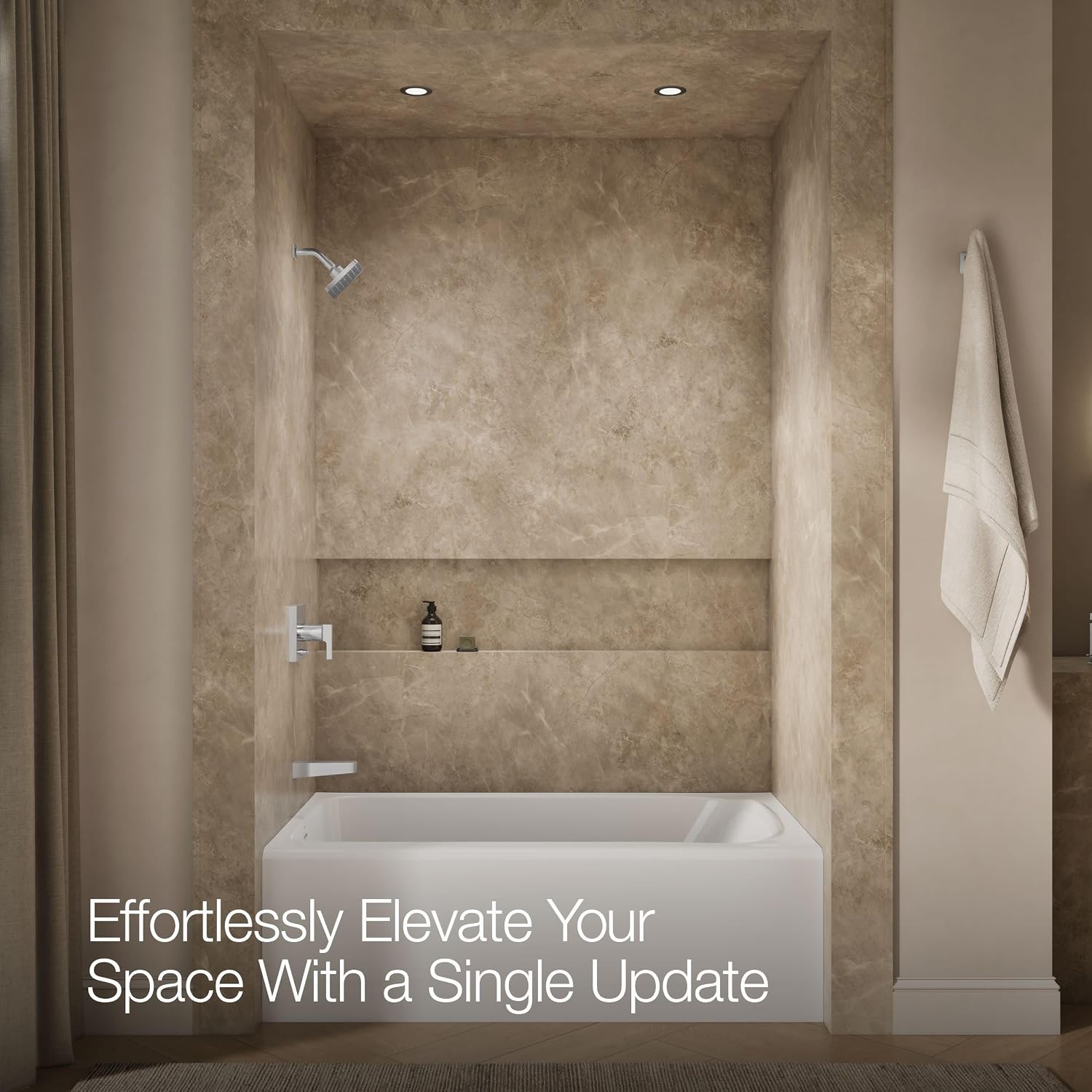 Honesty® Rite-Temp® bath and shower trim with 2.5 gpm showerhead and lever handle