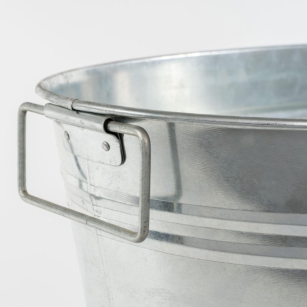 Simple Elements 6 Gallon Galvanized Tub - Multifunctional Ice Bucket - Beverage Tub for Parties, Events and Home Decor - Farmhouse Decor - Ice Tub - 2.97 Lbs - 19.25' L x 12.5' W x 9.25' T