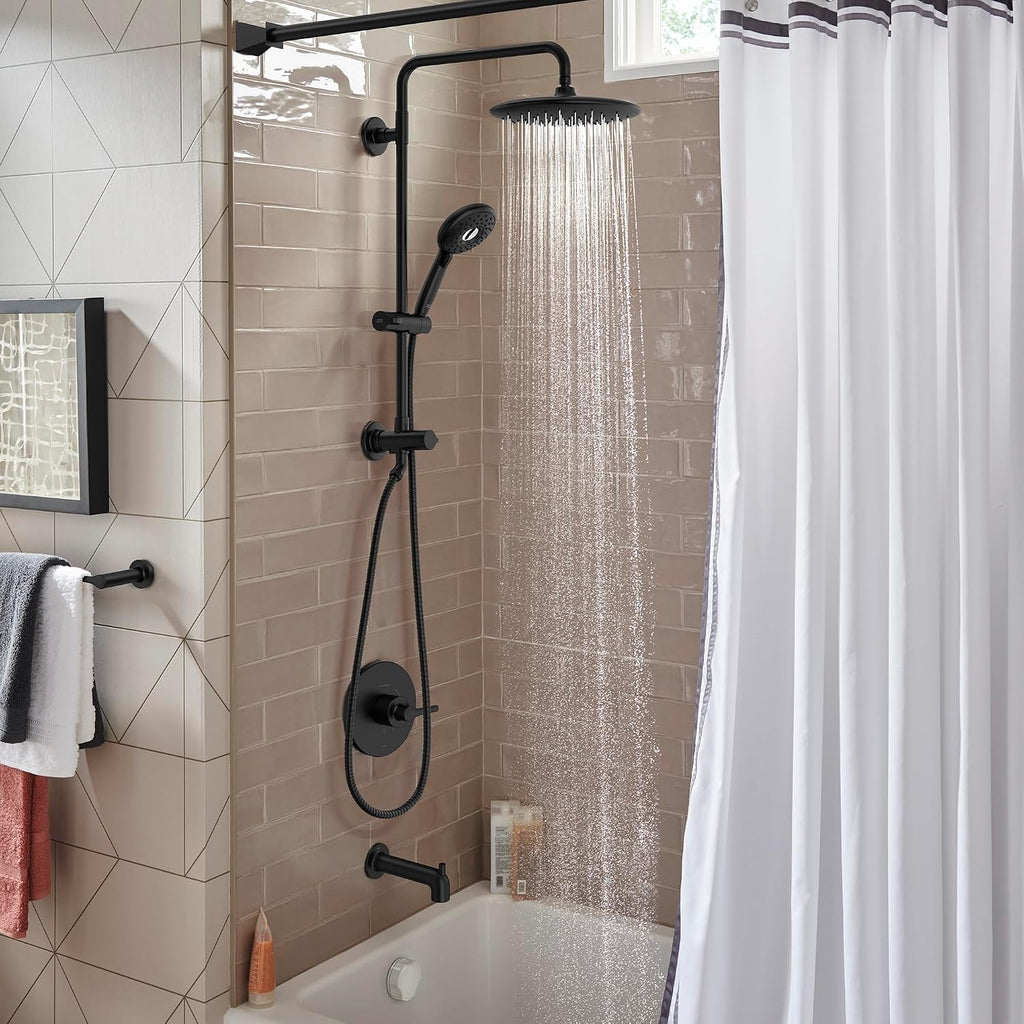 American Standard 1029072430 Spectra Versa 24-Inch 4-Function Retrofit Shower System with Rain Shower Head with Handheld Sprayer, 1.8 GPM, Matte Black