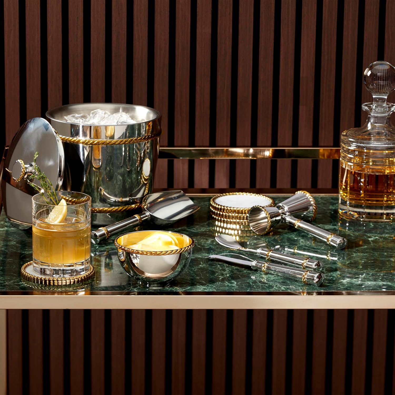 Reed and Barton 896531 Roseland Ice Bucket & Tongs