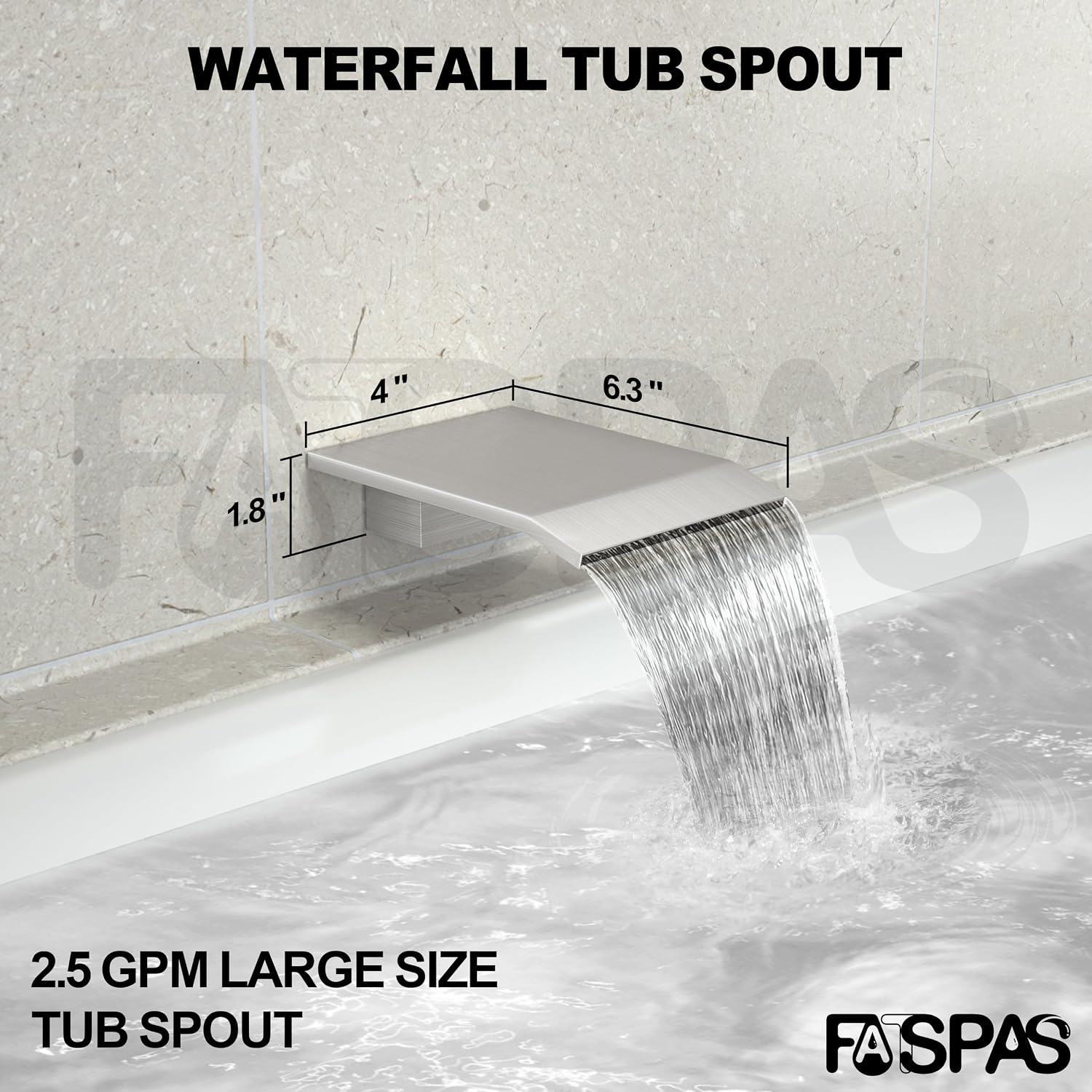 Brushed Nickel Shower System with 12-Inch Rain Showerhead and Tub Spout | cUPC-certified pressure balance brass valve to prevent scalding, CEC-certified air injection technology for low pressure