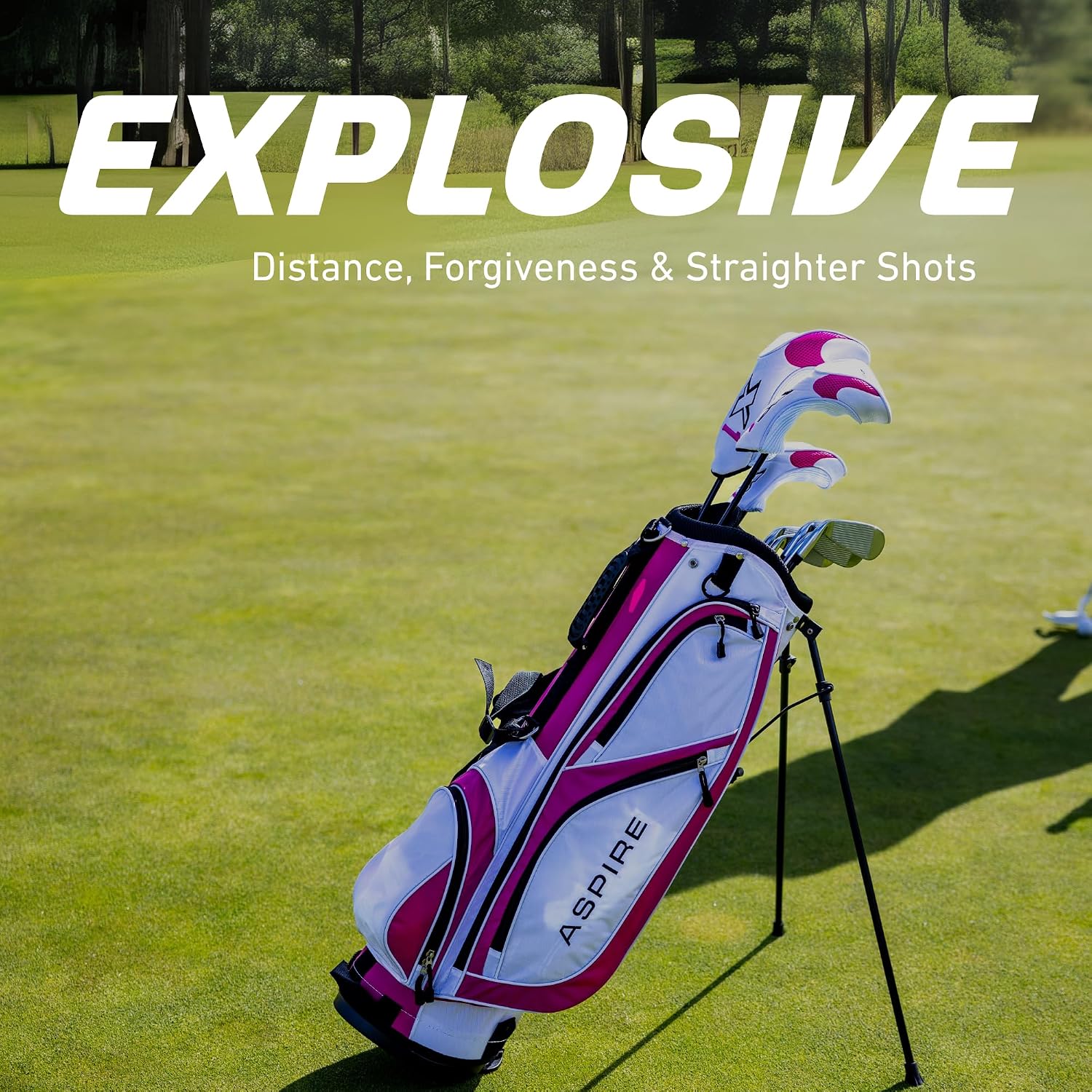 Aspire X1 Womens Golf Clubs Full Set – Driver, Fairway, Hybrid, 6-PW Irons, Putter, Stand Bag & Headcovers - Graphite Shafts - Right Handed