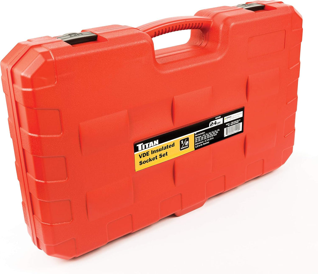 Titan 62100 24-Piece 1/2-Inch Drive VDE Insulated Socket Set