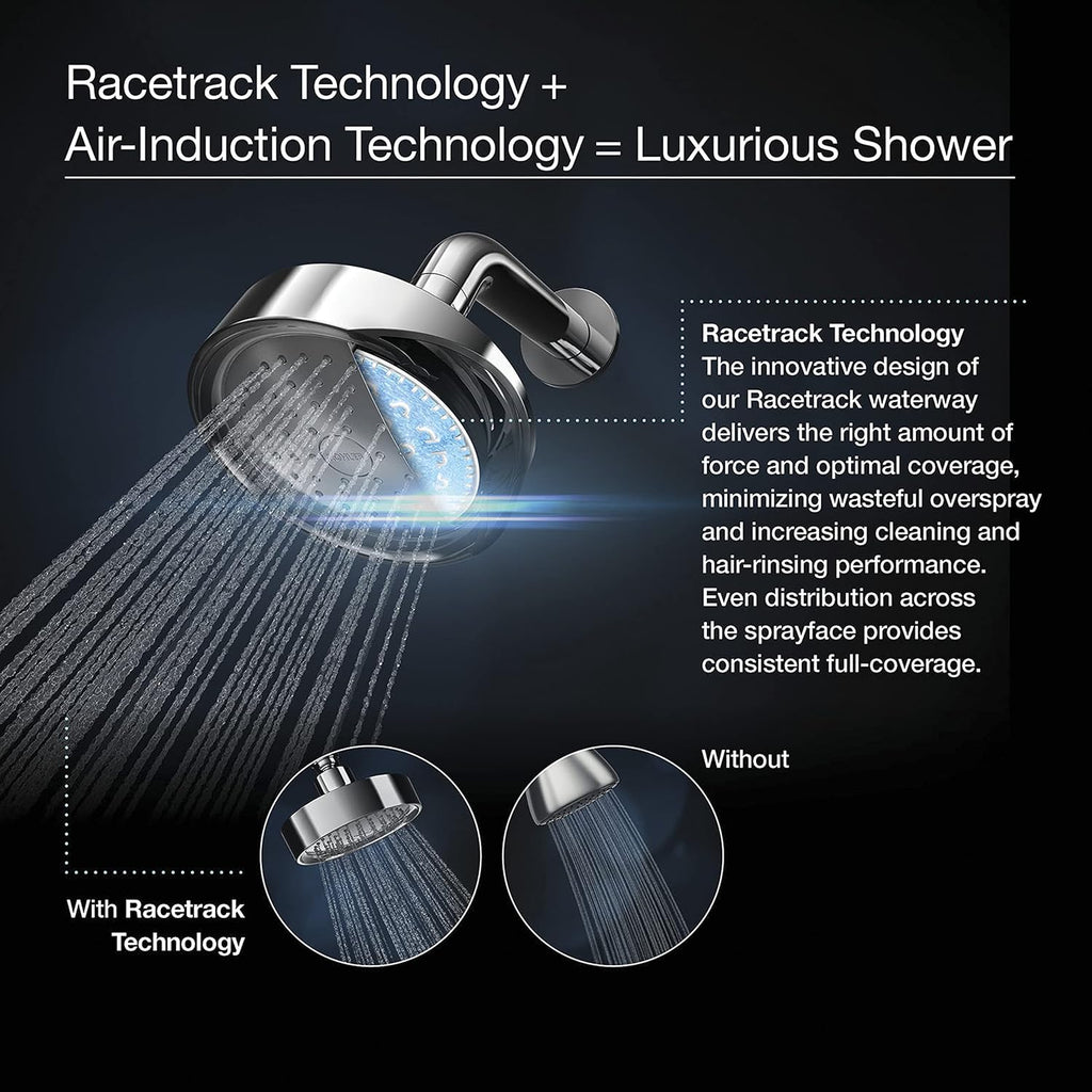 Kohler TS396-4-CP Devonshire(R) Rite-Temp(R) Shower Valve Trim with Lever Handle And 2.5 gpm Showerhead, Polished Chrome