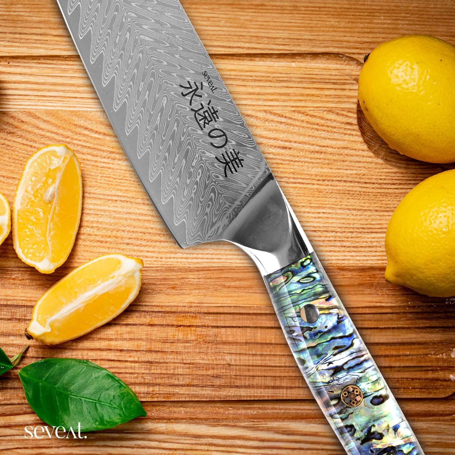 Damascus Kitchen Knife Set | 67-Layer Damascus Steel | Professional Chef Knives Set | Ergonomic Blue Shell Handle | Gift Box Included (Blue-2, 5-Piece Set)