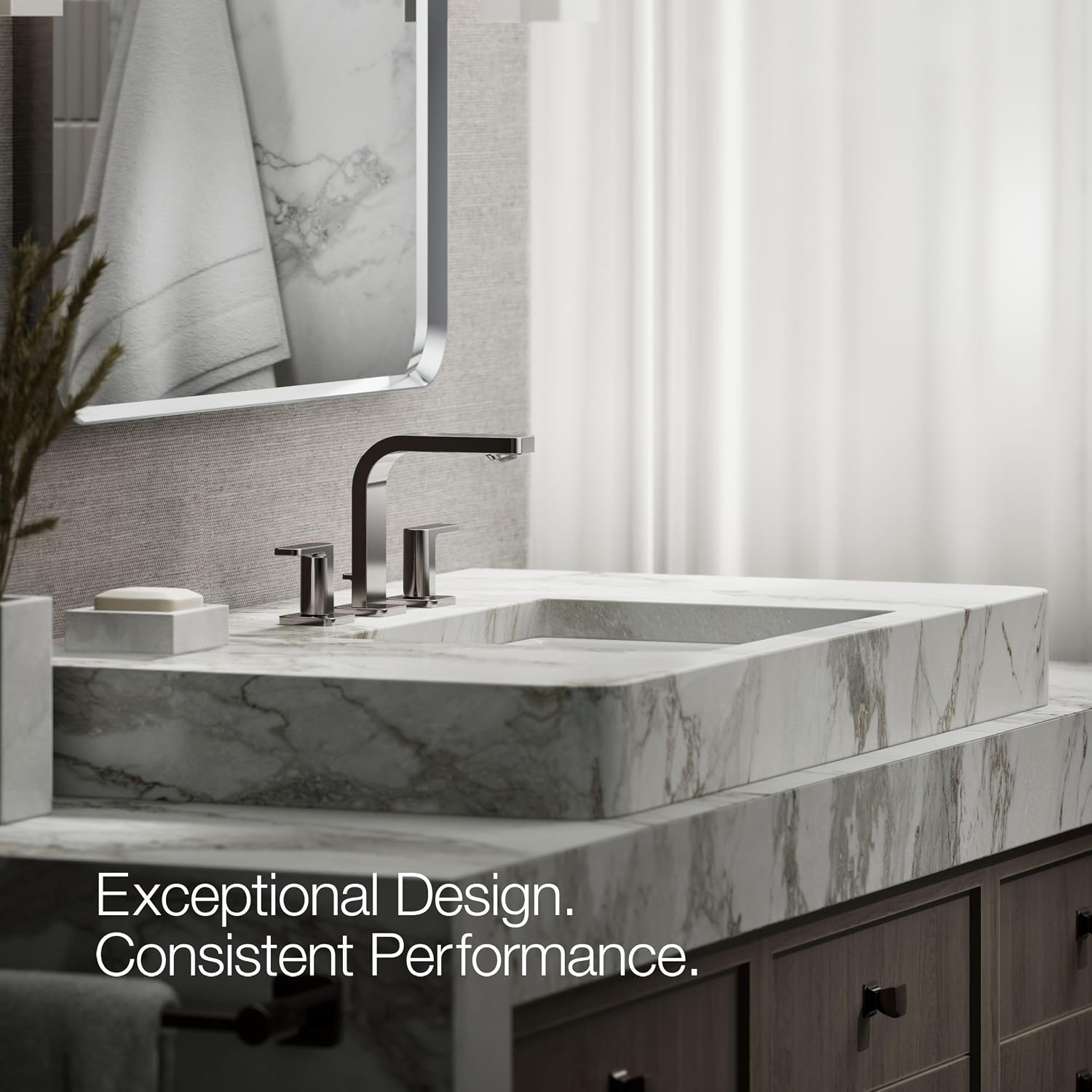 Kohler 23484-4-TT Parallel® Widespread Bathroom Sink Faucet, 1.2 gpm, Vibrant Titanium