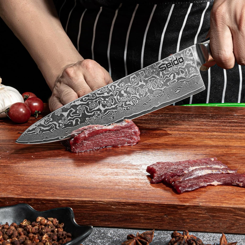 Classic 8-Piece Professional Knife Set - VG-10 Super Steel Blades - Kitchen Knife Set, Knives Set for Kitchen, Kitchen Knives Sets