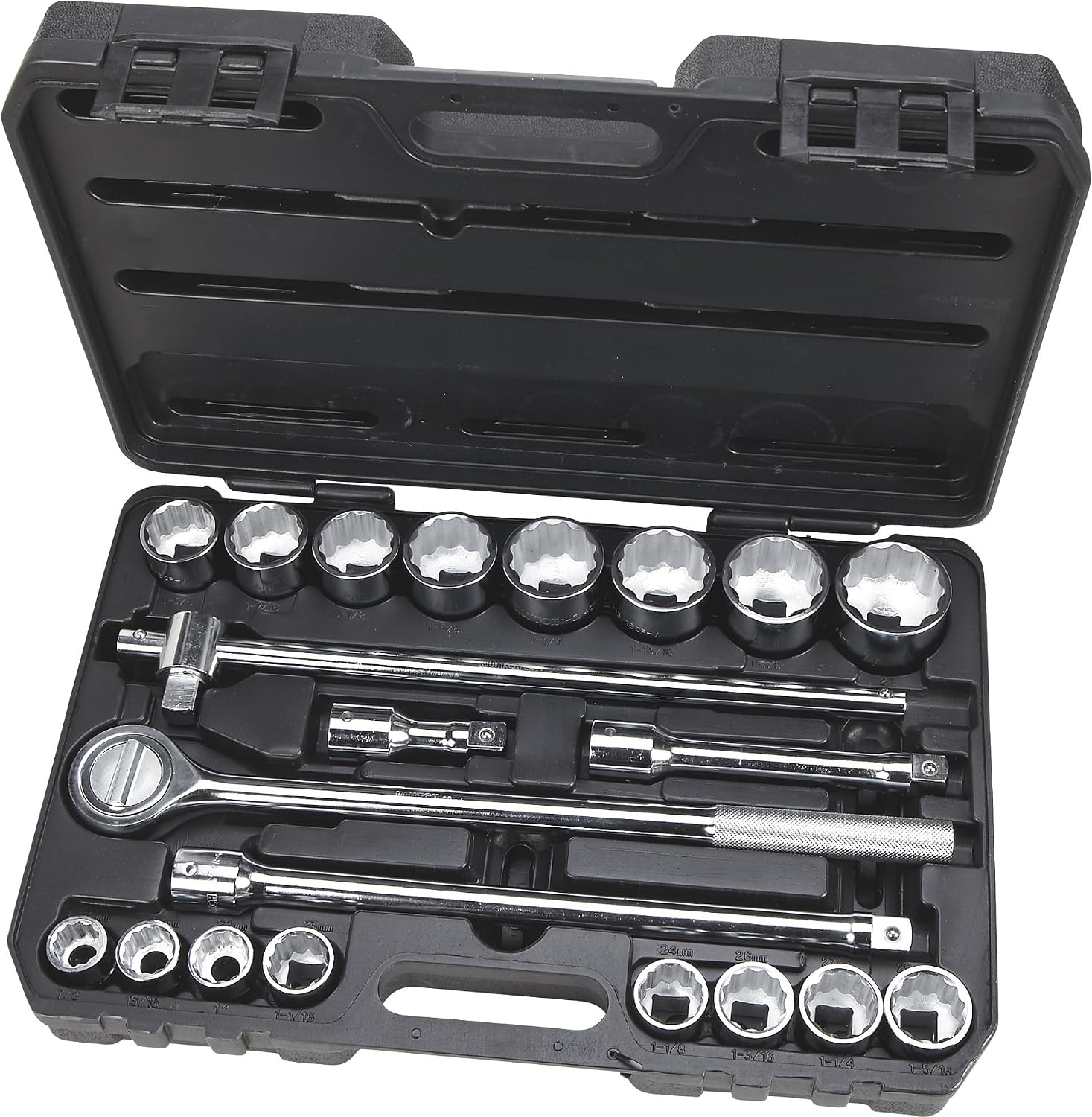 Klutch 3/4in.-Drive Socket Set — 21-Pc., SAE