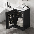 Bellemave 20' Bathroom Vanity with Sink, Small Bathroom Cabinet with Soft Closing Door, Free Standing Single Basin Bathroom Vanity with 2-Tier Storage Rack and Adjustable Shelve(Black)