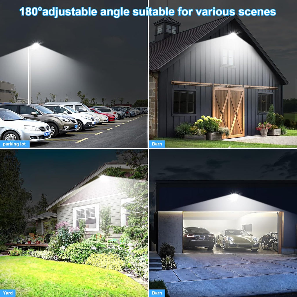 350W LED Parking Lot Light Outdoor:Arm Mount 52500LM Super Bright Dusk to Dawn LED Shoebox Lighting Commercial 5000K 100-277V IP65 Waterproof Wall Floodlights for Park,Stadium,Barn,Yard