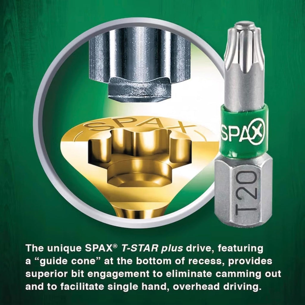 SPAX #10 x 3 Interior Wafer Head Cabinet Wood Screws Multi-Material Torx T-Star Plus (1000 EA) Bulk Pail Includes 2 Bits Washer Head Low Profile
