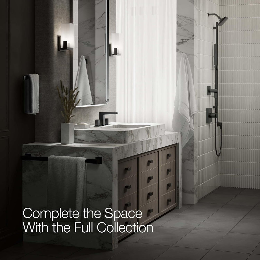 Kohler K-36786-4-BL Honesty® Widespread Bathroom Sink Faucet, Bathroom Faucets, 1.2 GPM, Matte Black