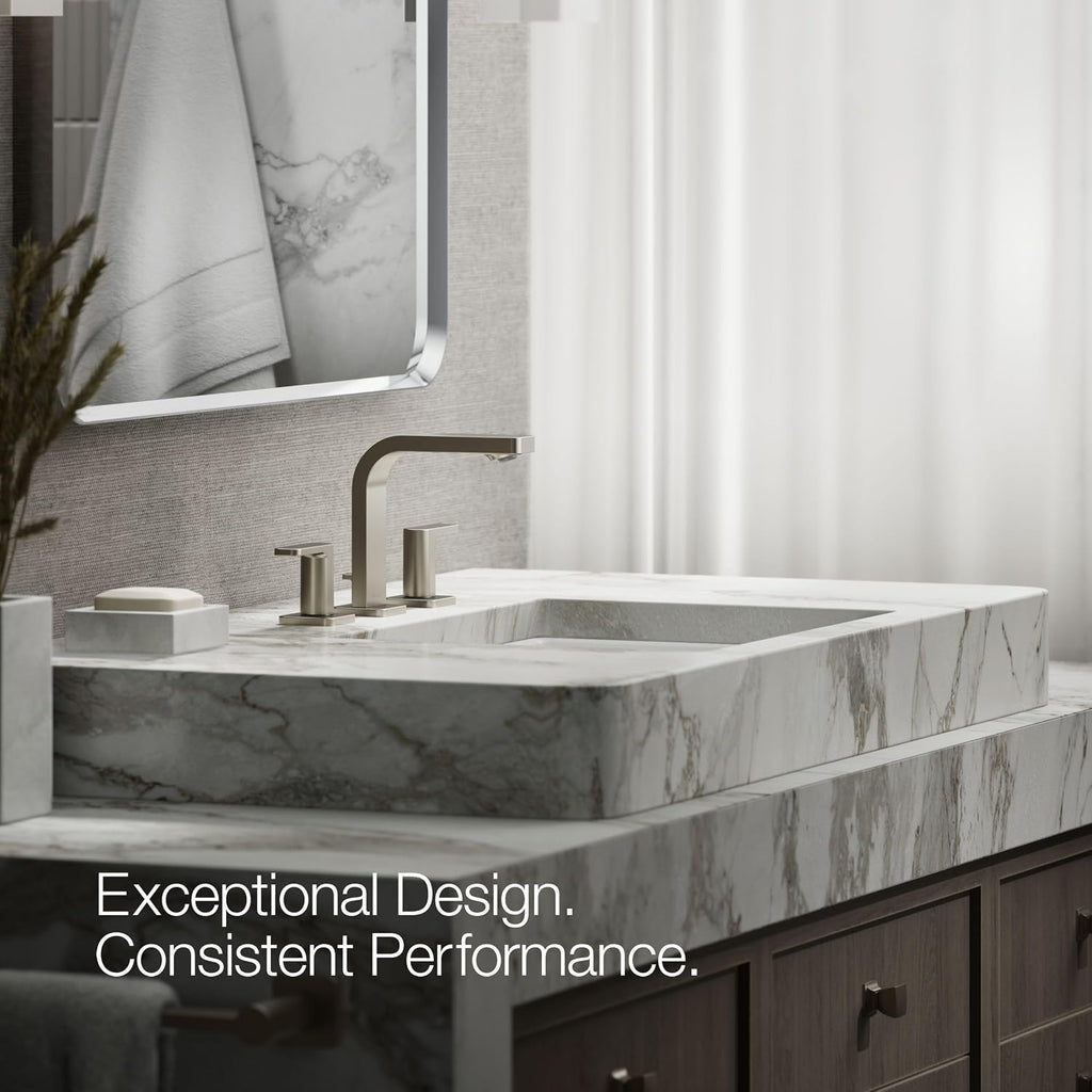 Kohler 23484-4-BN Parallel® Widespread Bathroom Sink Faucet, 1.2 gpm, Vibrant Brushed Nickel