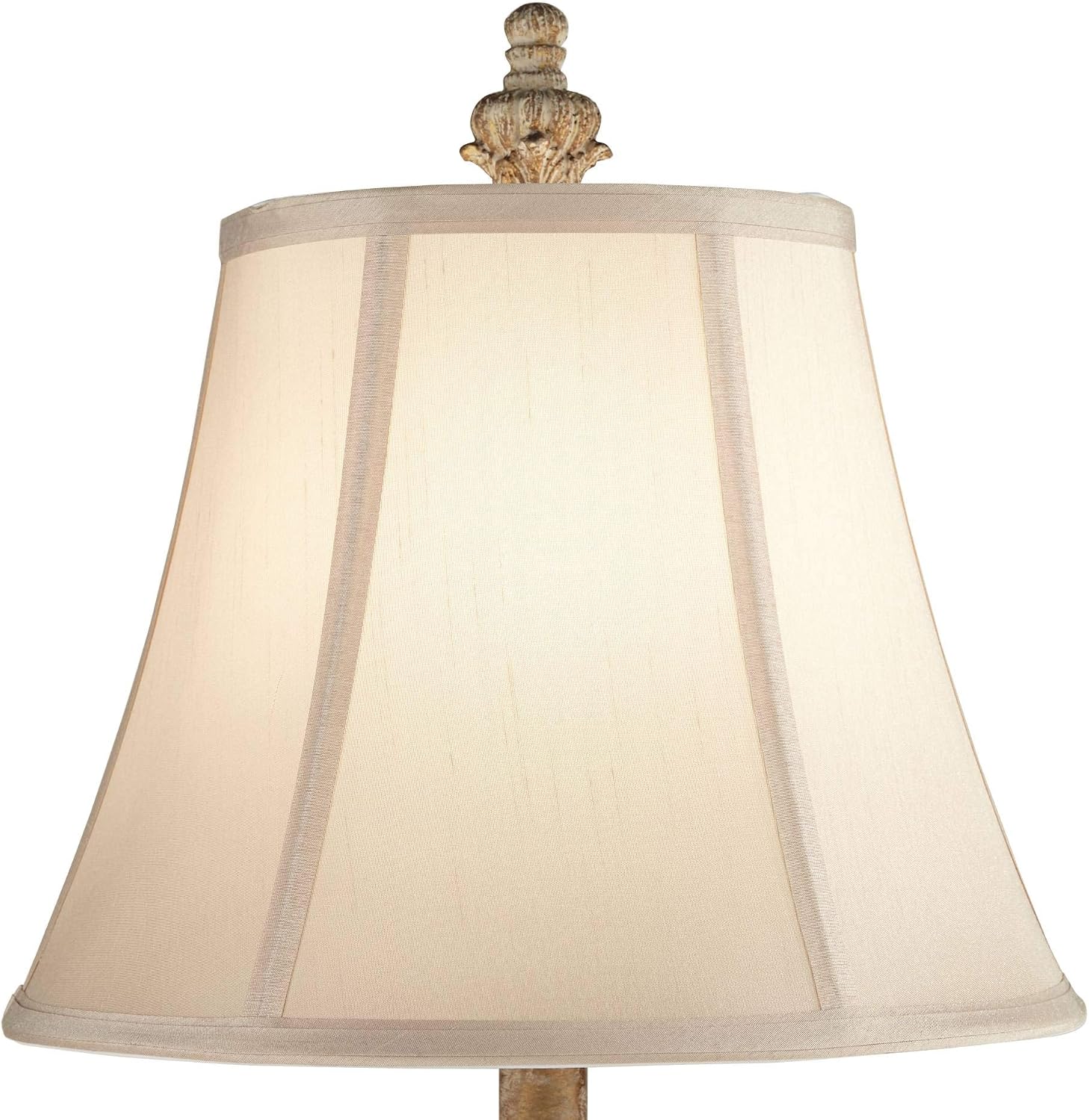 Regency Hill Elize Shabby Chic 3-Way Table Lamps 26.5' High Set of 2 with Table Top Dimmers White Washed Candlestick Bell Shade Decor for Living Room Bedroom House Bedside Nightstand
