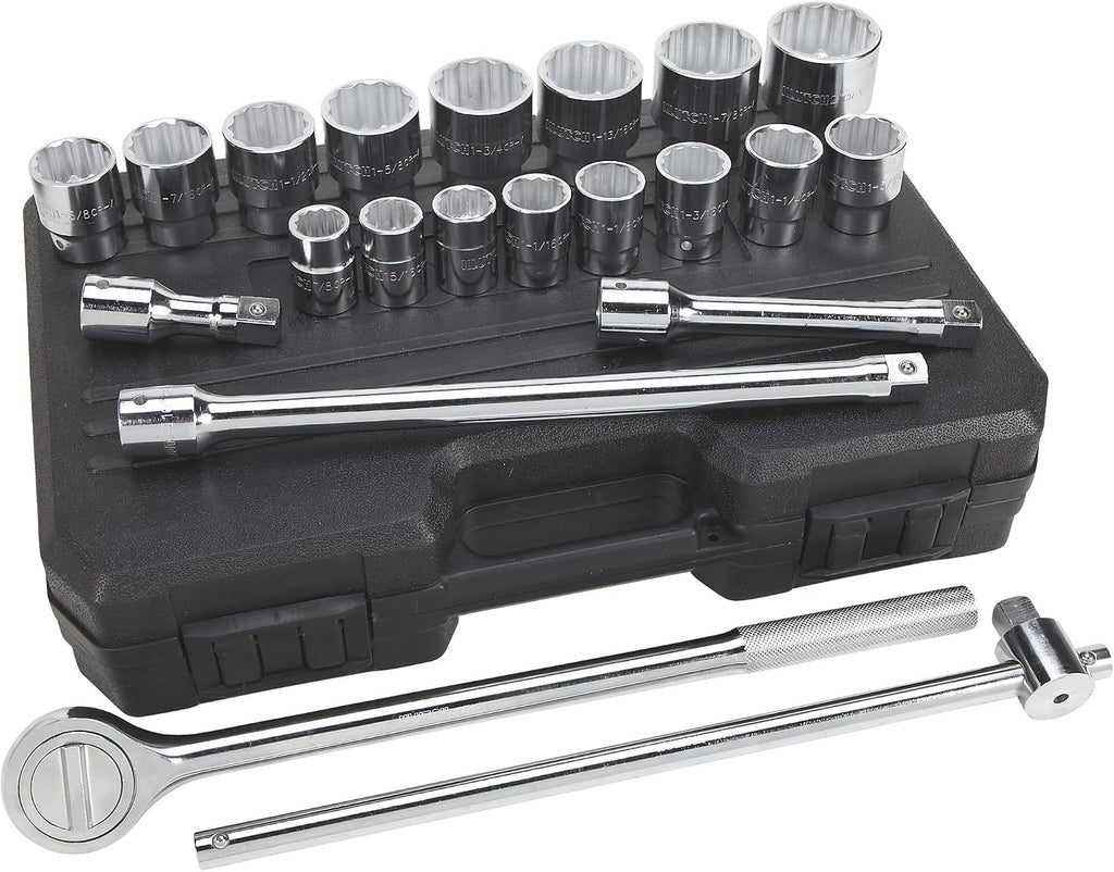 Klutch 3/4in.-Drive Socket Set — 21-Pc., SAE