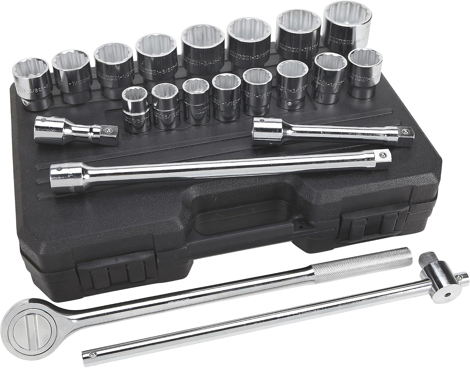 Klutch 3/4in.-Drive Socket Set — 21-Pc., SAE