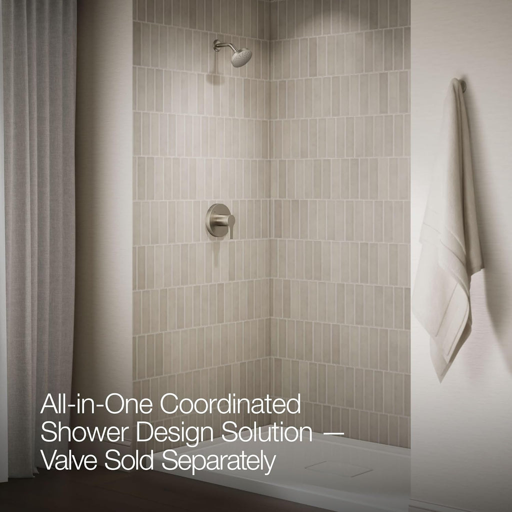 KOHLER TS35321-4G-BN, Elate Rite-Temp Shower Trim with Single Function 1.75 GPM Showerhead, Vibrant Brushed Nickel, Stylish Shower Upgrade, High Performance