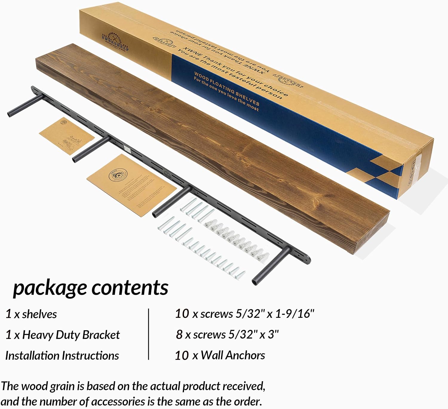 Floating Shelves 60 inch Long for Wall, Rustic Wood Wall Mounted Shelves for Living Room Kitchen,Fireplace Mantel Shelves 60 inch,with Sturdy Metal Hidden Bracket,60x8x2-1 PCS -Walnut