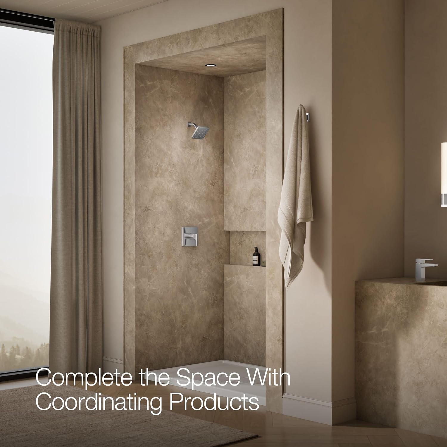 Kohler TS99764-4-CP Honesty Shower Trim-Lever Rite-Temp Valve Handle and 2.0 Gpm Showerhead, Polished Chrome