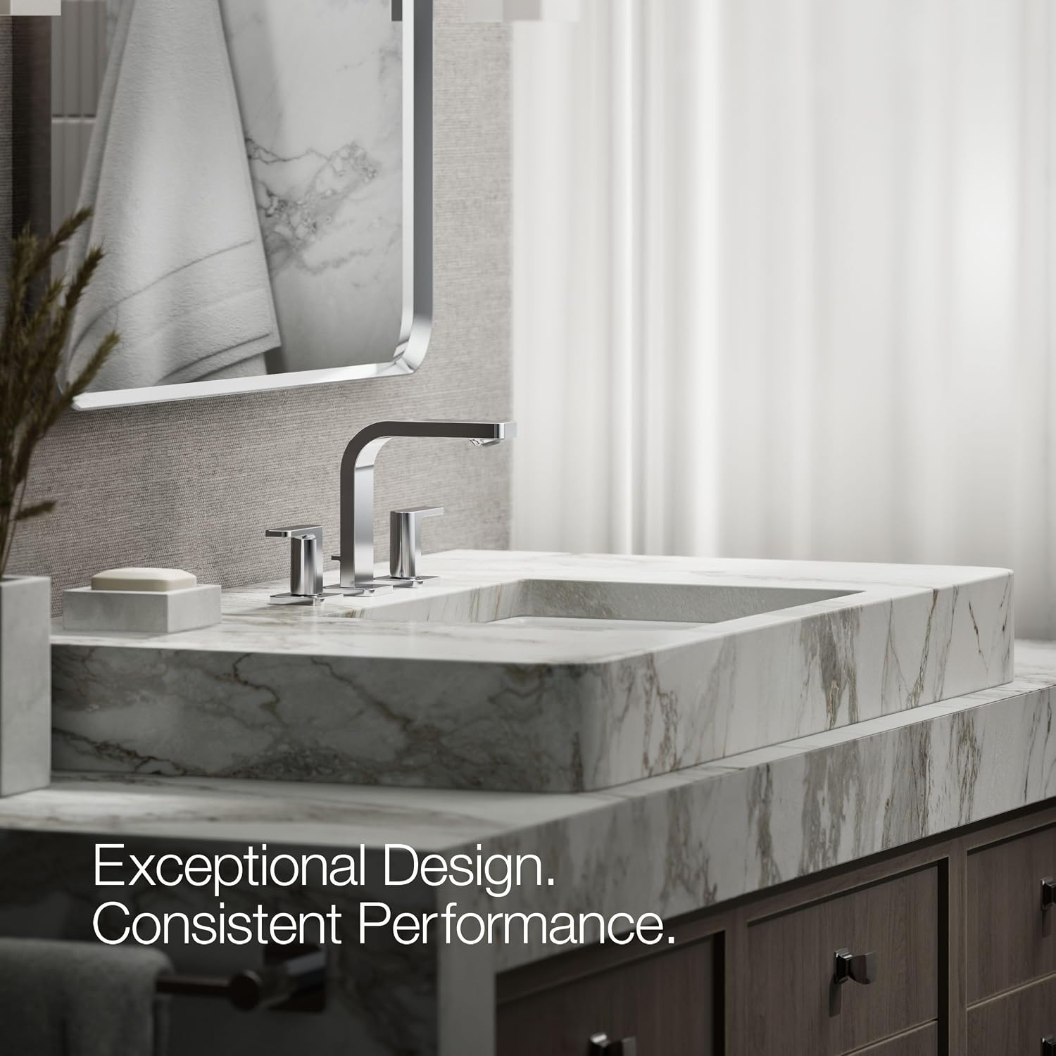 Kohler 23484-4-CP Parallel® Widespread Bathroom Sink Faucet, 1.2 gpm, Polished Chrome