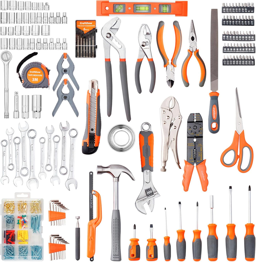 415 PCS Home Tool Set Kit with Heavy Duty Rolling Case Metric & SAE Sockets Wrenches Screwdrivers Pliers for Men Homeowners DIY Auto Repair Household Maintenance All in One Tool Kit