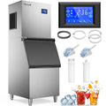 Coolski Commercial Ice Maker Machine 450LBS/24H, 22'' Wide Ice Machine with 300LBS Large Storage Bin, Clear Ice Cubes Air Cooled Stainless Steel Ice Maker for Restaurant/Bar/Cafe/Business