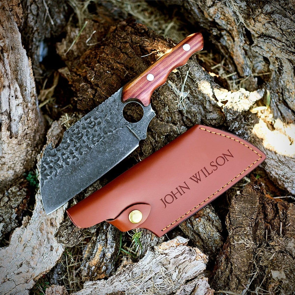 Personalized Meat Cleaver Knife, Set of 5 - Custom Groomsmen Ideas for BBQ Lovers, Grill Masters, or Home Chefs