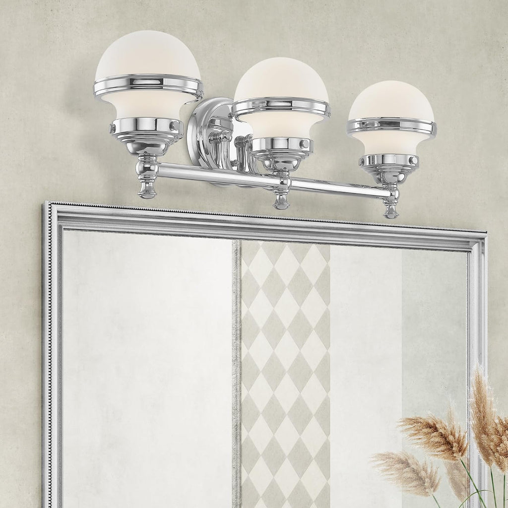 Livex Lighting 5713-05 Oldwick 3 Polished Chrome Bath Light, 24 x 7.25 x 8.25