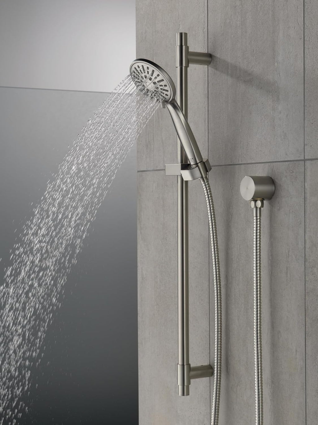 Delta Faucet Slide Bar Hand Held Shower with Hose, Brushed Nickel Handheld Shower Head, Slide Bar Hand Shower, Handheld Shower, Detachable Shower Head, Stainless 51361-SS
